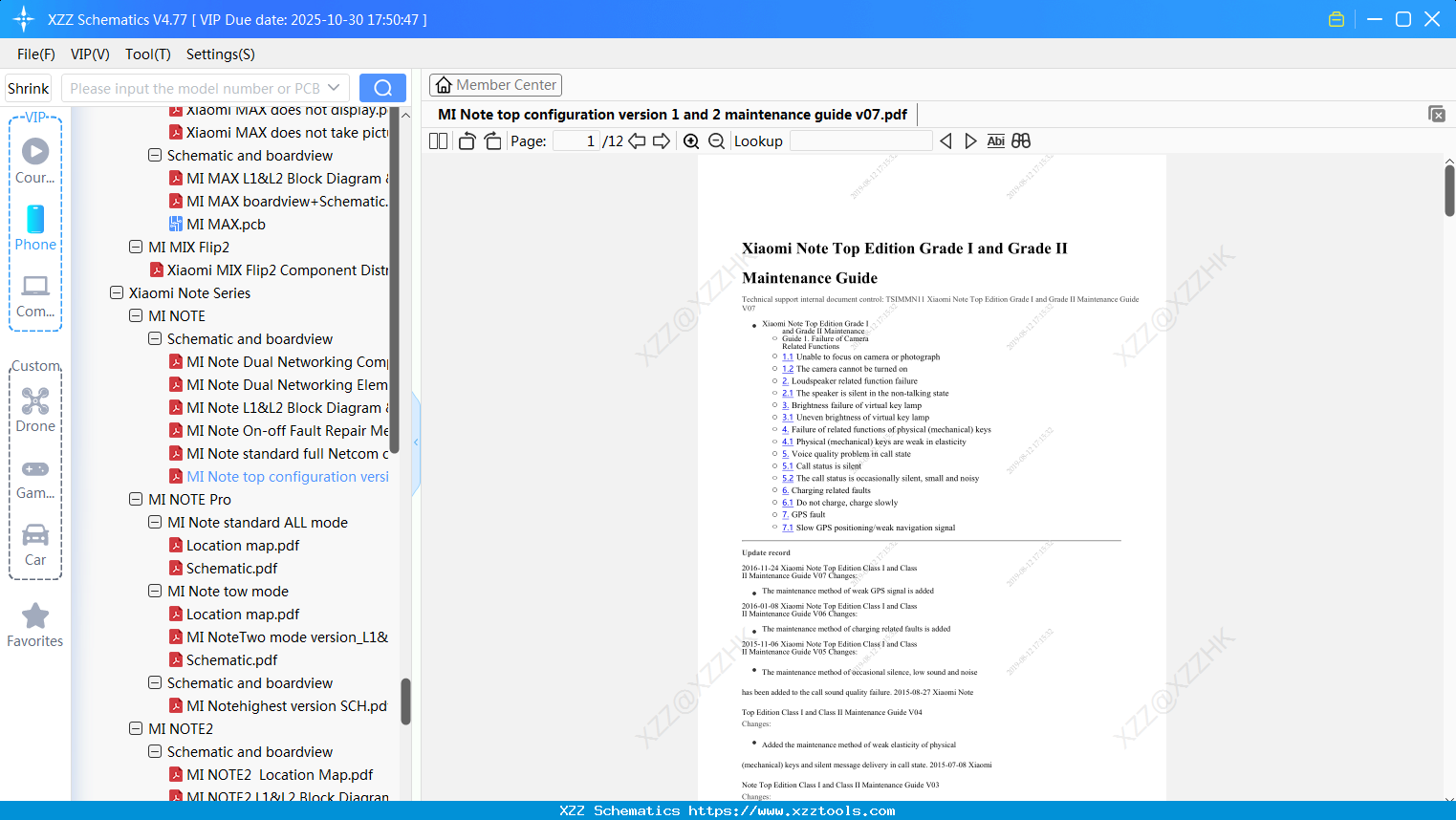 Xiaomi MI Note Top Configuration Version 1 And 2 Maintenance Guide V07